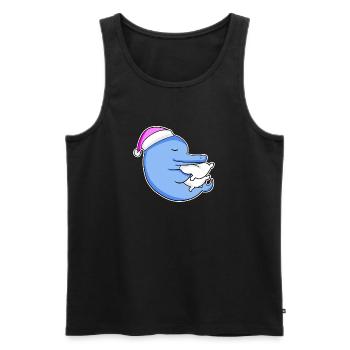Dolphin Tired Sleeping Sleeping Girl - Men's Premium Organic Tank Top - black - Front - AI Model Male 178 light (178cm)
