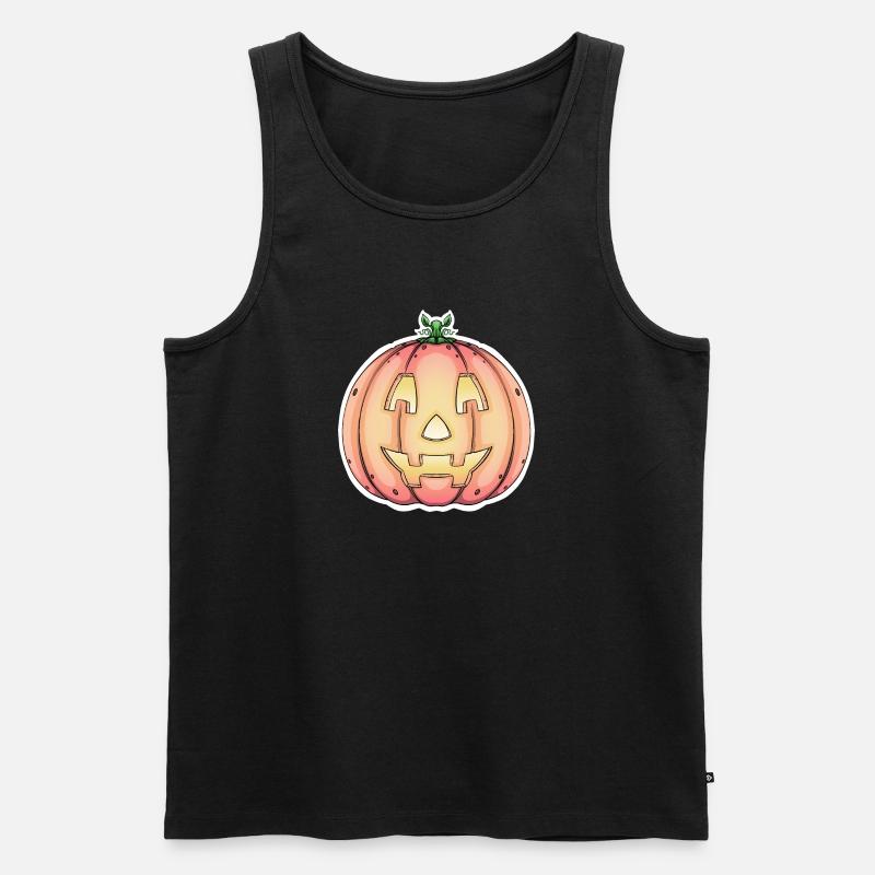 Conception de citrouille d’Halloween Jack-o'-Lantern - Débardeur bio Premium Homme - noir