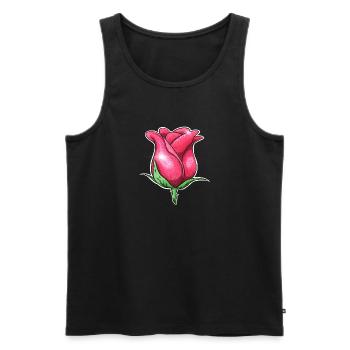 Glitzer Rosa Rose Illustration - Männer Premium Bio Tank Top - Schwarz - Vorne - AI Model Male 178 light (178cm)