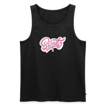 Sweet Pink Glitter Hand Lettered Design - Men's Premium Organic Tank Top - black - Front - AI Model Male 178 light (178cm)