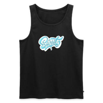 Cold Sweet Script Design - Men's Premium Organic Tank Top - black - Front - AI Model Male 178 light (178cm)
