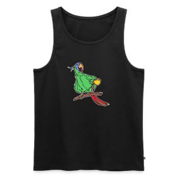 Parrot, Bird, Animal, Pet, Tropical, Zoo Animals - Men's Premium Organic Tank Top - black - Front - Michal (187cm)