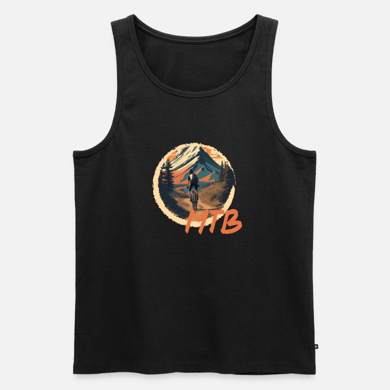 Mountainbike - Männer Premium Bio Tank Top - Schwarz