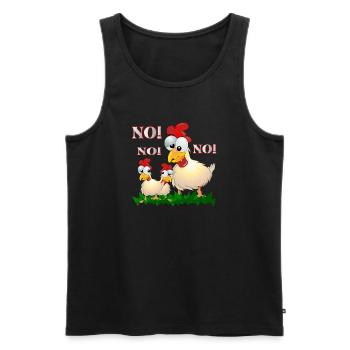 LUSTIGER HÜHNER-COMIC - NEIN - Männer Premium Bio Tank Top - Schwarz - Vorne - AI Model Male 178 light (178cm)