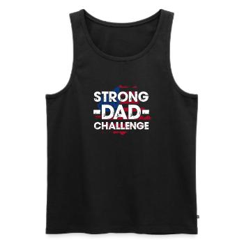 Strong Dad Challenge Tee - Men's Premium Organic Tank Top - black - Front - Michal (187cm)
