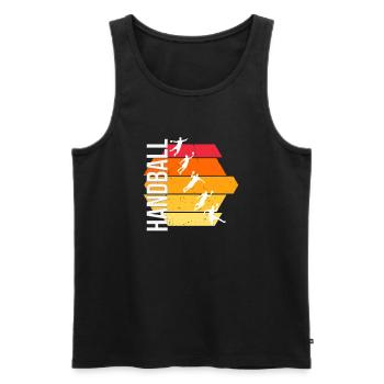 Handball - Männer Premium Bio Tank Top - Schwarz - Vorne - Michal (187cm)