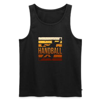 Handball - Männer Premium Bio Tank Top - Schwarz - Vorne - Michal (187cm)