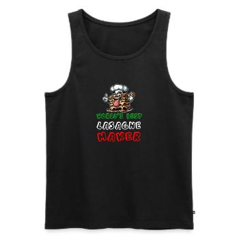 Weltbester Lasagne Macher Italia Food - Männer Premium Bio Tank Top - Schwarz - Vorne - Michal (187cm)