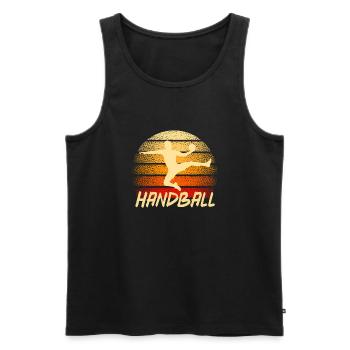 Handball - Männer Premium Bio Tank Top - Schwarz - Vorne - Michal (187cm)