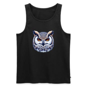 Eule - Männer Premium Bio Tank Top - Schwarz - Vorne - Michal (187cm)
