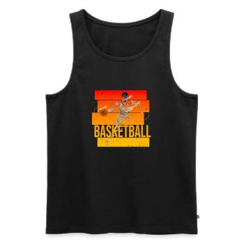 Basketball - Männer Premium Bio Tank Top - Schwarz - Vorne - Michal (187cm)
