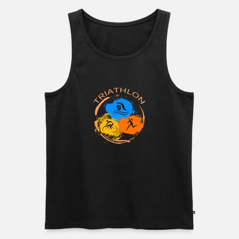 Triathlon - Männer Premium Bio Tank Top - Schwarz