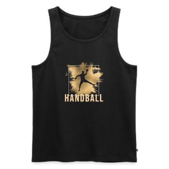 Handball - Männer Premium Bio Tank Top - Schwarz - Vorne - Michal (187cm)