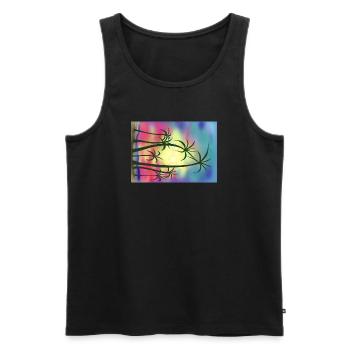Palmen - Männer Premium Bio Tank Top - Schwarz - Vorne - Michal (187cm)