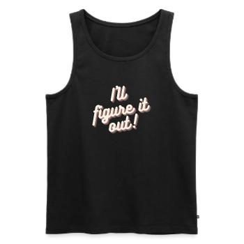 Je vais trouver une solution Motivation Mindset Shirt - Débardeur bio Premium Homme - noir - Devant - AI Model Male 178 light (178cm)