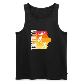 Triathlon - Männer Premium Bio Tank Top - Schwarz - Vorne - Michal (187cm)