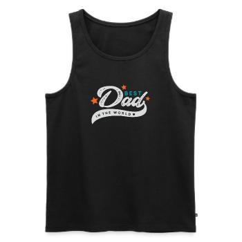 Best Dad in the World - Men's Premium Organic Tank Top - black - Front - Michal (187cm)