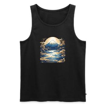 Mount Fuji - Men's Premium Organic Tank Top - black - Front - AI Model Male 178 light (178cm)