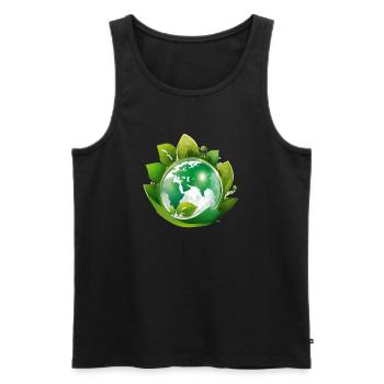 Planet Erde, Mutter Natur - Männer Premium Bio Tank Top - Schwarz - Vorne - AI Model Male 178 light (178cm)