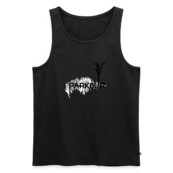 Parkour Ninja - noir-blanc - Débardeur bio Premium Homme - noir - Devant - Michal (187cm)