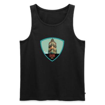 Iconic illustration of the Big Ben Tower - Men's Premium Organic Tank Top - black - Front - Michal (187cm)