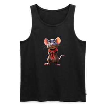 Rat, Cute Mouse, Rodents, Dwarf Mouse, Small Rats - Men's Premium Organic Tank Top - black - Front - AI Model Male 178 light (178cm)