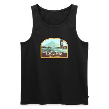 Ruinen von Cagsawa, Vulkan Mayon, Philippinen - Männer Premium Bio Tank Top - Schwarz - Vorne - AI Model Male 178 light (178cm)