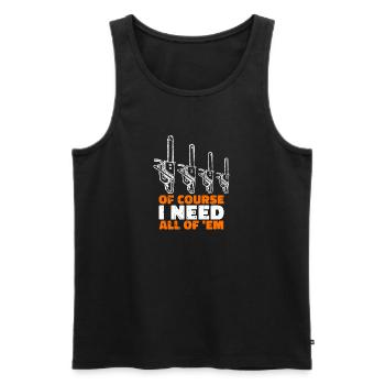 Lumberjack Wood Saw Statement Tree Feller - Men's Premium Organic Tank Top - black - Front - Michal (187cm)