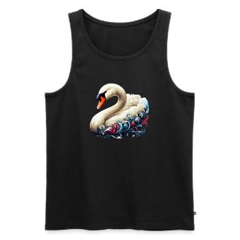 Cygne - Débardeur bio Premium Homme - noir - Devant - Michal (187cm)
