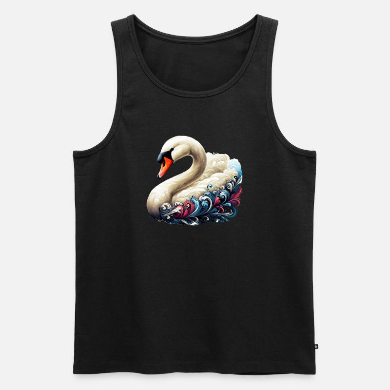 Schwan - Männer Premium Bio Tank Top - Schwarz