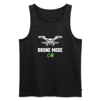 Mode drone activé - Débardeur bio Premium Homme - noir - Devant - AI Model Male 178 light (178cm)