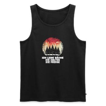 Förster Baum Forst Statement Holzarbeit Holzfäller - Männer Premium Bio Tank Top - Schwarz - Vorne - AI Model Male 178 light (178cm)