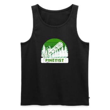 Forestier, Forêt, Arbre, Tronçonneuse, Menuiserie, Bûcheron - Débardeur bio Premium Homme - noir - Devant - Michal (187cm)