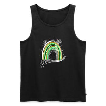 Arc en ciel de la fête irlandaise avec Shamrock St Patrick’s Day - Débardeur bio Premium Homme - noir - Devant - Michal (187cm)