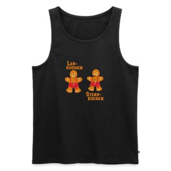 Leb und Sterbkuchen gepunktet - Männer Premium Bio Tank Top - Schwarz - Vorne - Michal (187cm)