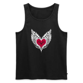 Heart Wings Winged Heart - Men's Premium Organic Tank Top - black - Front - AI Model Male 178 light (178cm)