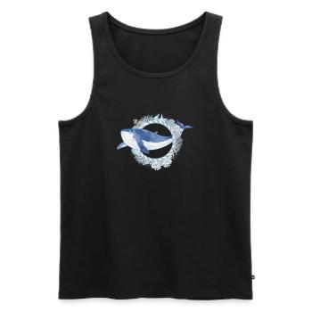 blue whale fish in coral reef in watercolor style - Men's Premium Organic Tank Top - black - Front - AI Model Male 178 light (178cm)