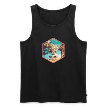 Strand von Estudantes in der Nähe von Lagos, Algarve - Männer Premium Bio Tank Top - Schwarz - Vorne - AI Model Male 178 light (178cm)