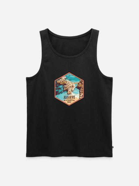 Plage Estudantes près de Lagos, Algarve - Débardeur bio Premium Homme - noir
