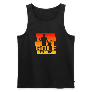 Golfsport - Männer Premium Bio Tank Top - Schwarz - Vorne - Michal (187cm)