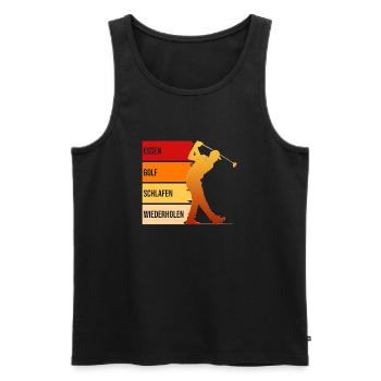 Tagesablauf - Männer Premium Bio Tank Top - Schwarz - Vorne - AI Model Male 178 light (178cm)