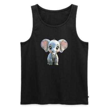 Elephant Africa Safari Wilderness Love Cute Elephant - Men's Premium Organic Tank Top - black - Front - AI Model Male 178 light (178cm)