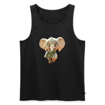 Elephant Africa Safari Wilderness Love Cute Elephant - Men's Premium Organic Tank Top - black - Front - AI Model Male 178 light (178cm)