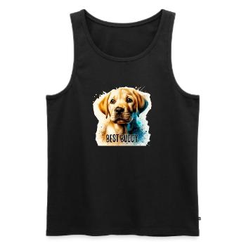 Labrador Retriever Chiot Mignon Meilleur Copain - Débardeur bio Premium Homme - noir - Devant - Michal (187cm)