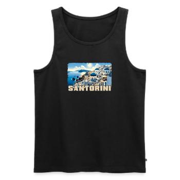 Santorin Griechenland Ozean Vulkan Akrotiri - Männer Premium Bio Tank Top - Schwarz - Vorne - Michal (187cm)