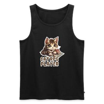 Cats RPG Player W20 Role Playing Game Shirt - Men's Premium Organic Tank Top - black - Front - Michal (187cm)