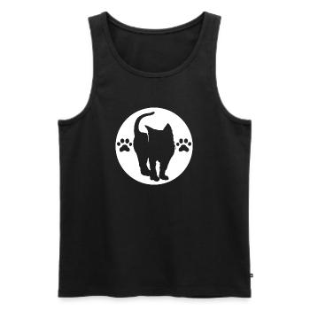 Cat Logo, Paw Symbol, Crest Emblem, Graphic icon - Men's Premium Organic Tank Top - black - Front - Michal (187cm)