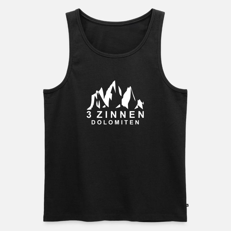 Drei Zinnen Dolomiten - Männer Premium Bio Tank Top - Schwarz