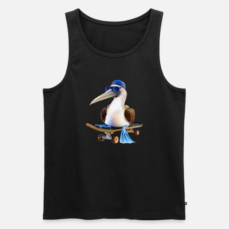 Blaufußtölpel Skateboard - Männer Premium Bio Tank Top - Schwarz