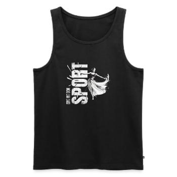 Eins mit dem Sport - Tanzen - Männer Premium Bio Tank Top - Schwarz - Vorne - Michal (187cm)